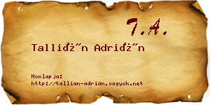 Tallián Adrián névjegykártya